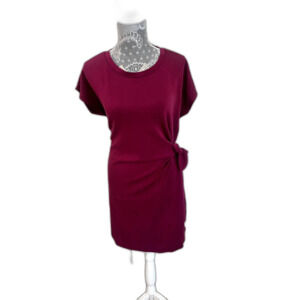 Cable & Gauge Women's Magenta Stretch Short Sleeve T-Shirt Knot detail Dress XL